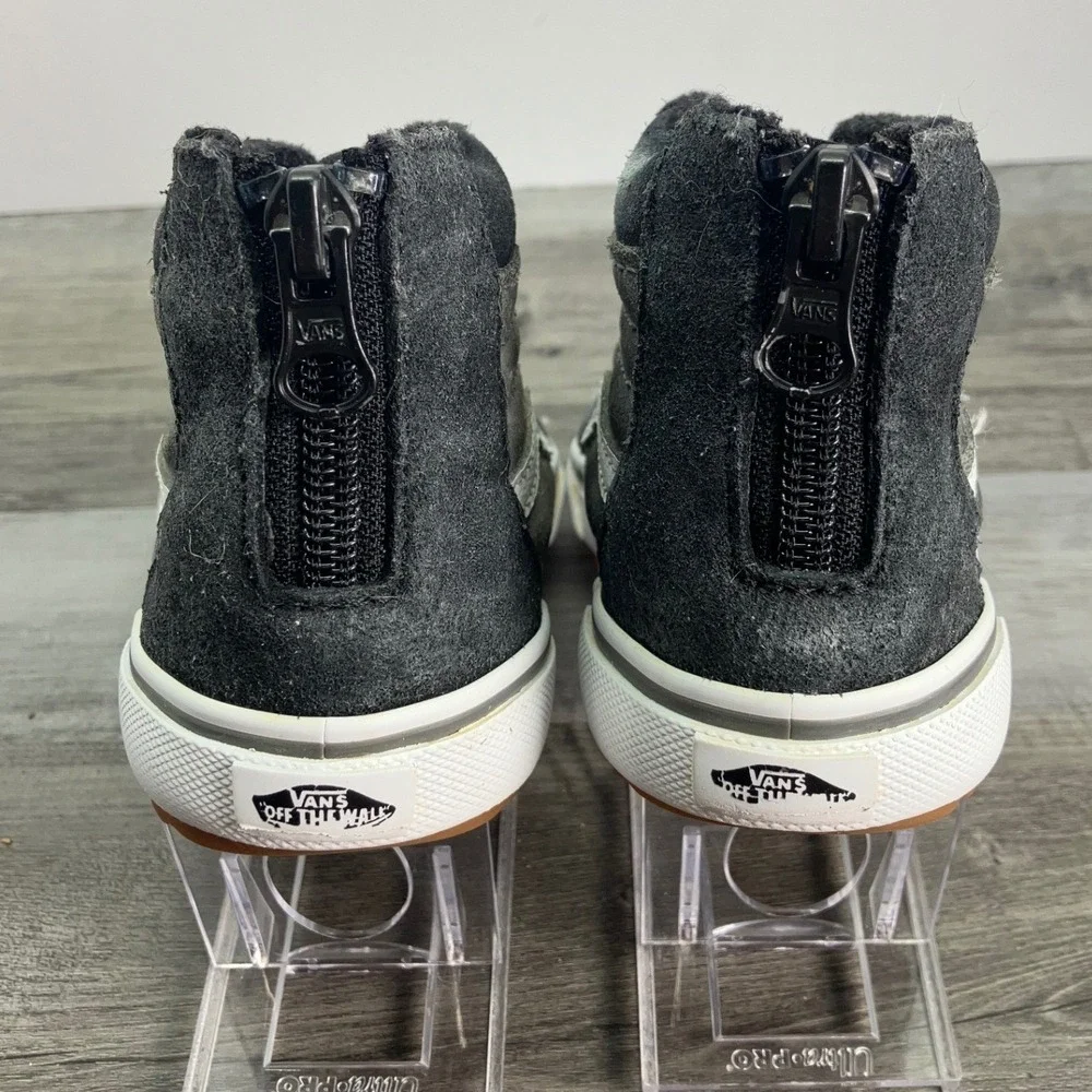 Vans Sk8-Hi MTE Toddler 10 Black Grey High Top Suede Zip Sneakers 751505